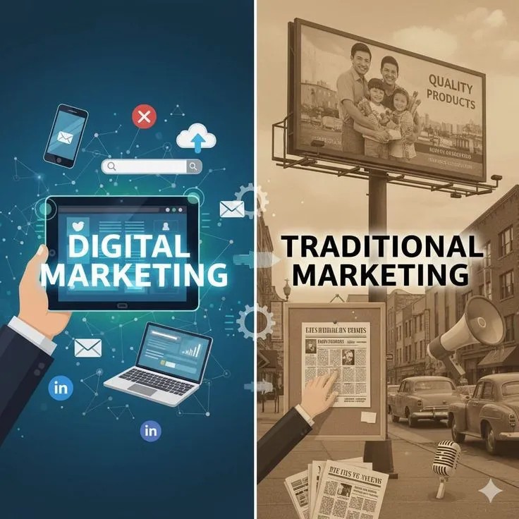 traditional vs new digital marketing